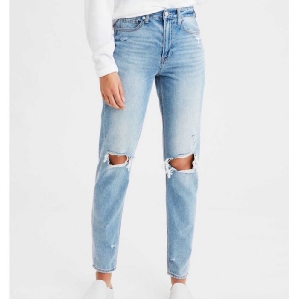 American Eagle Mom Straight Jeans Women’s Size 6 Blue Denim High Rise